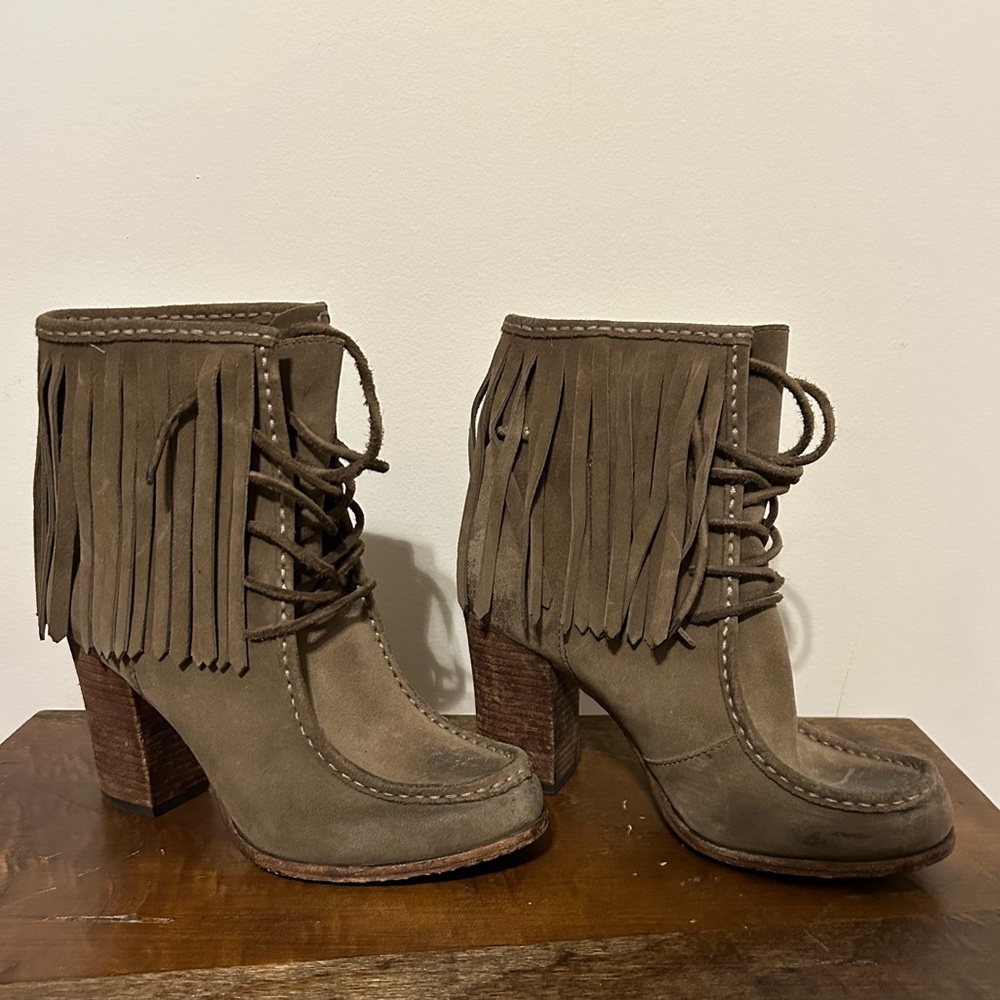 Frye fringe boots